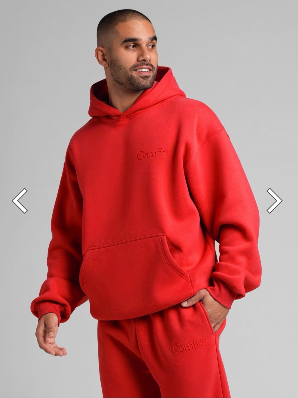 Comfrt Brand Red Unisex Hoodie in Medium - Picture 4 of 8